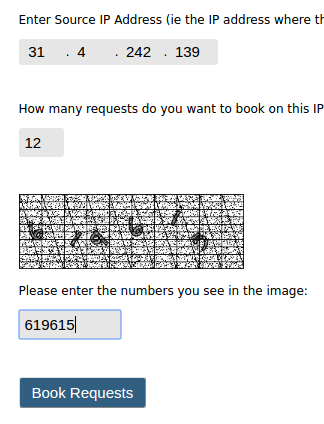 Booking requests page
